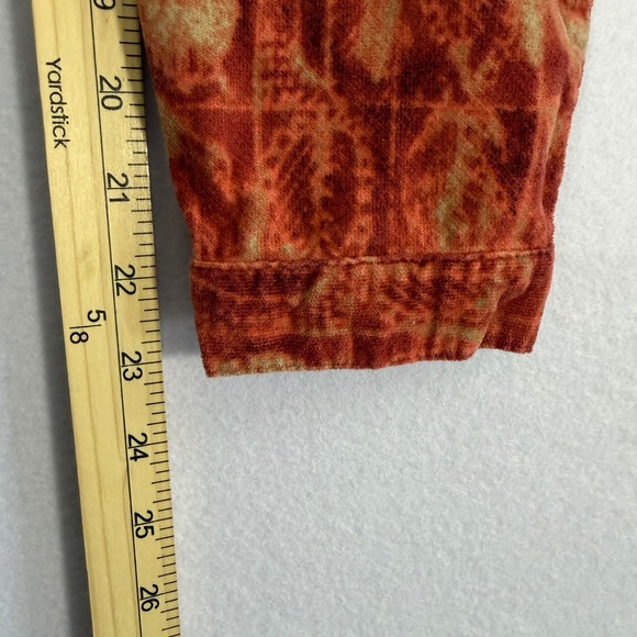 Woolrich Womens Corduroy Button Up Shirt Black Cherry Leaf Print Cotton Small - Picture 6 of 10